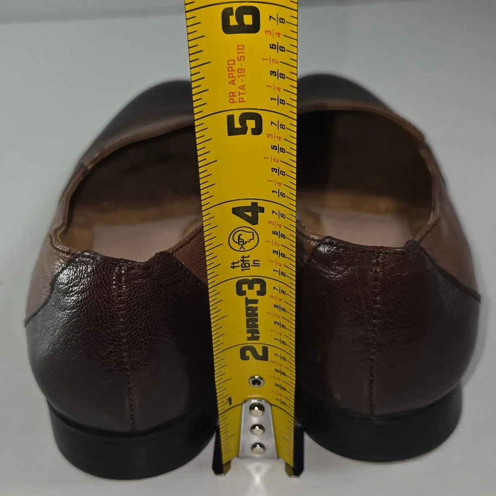 Naturalizer Coretta Women Brown Leather Block‎ Heel Loafer N5 Contour Size 9M